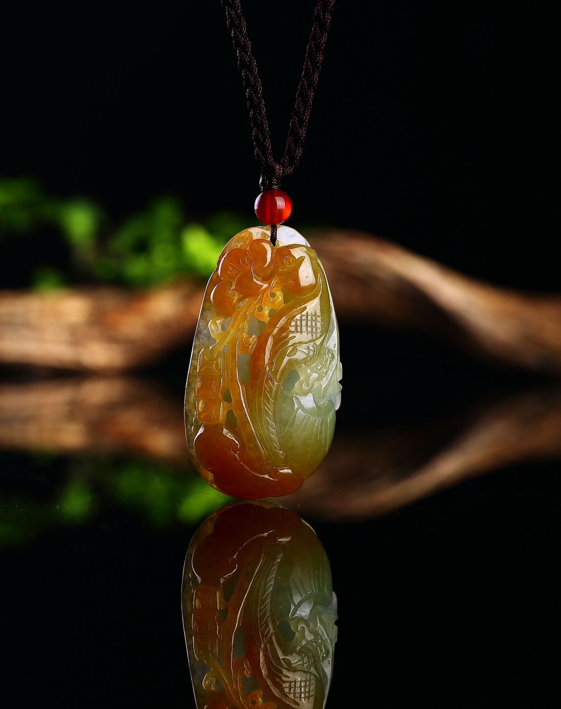 晶萃轩ching sui hin玉石贵重专场-极品特色冰种黄翡精雕喜鹊报喜 事