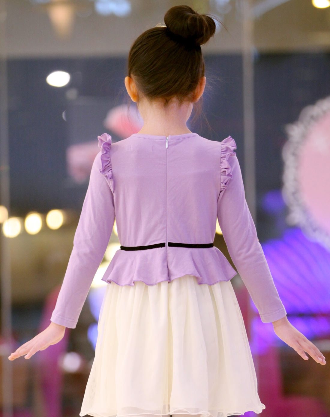 女童粉紫连衣裙