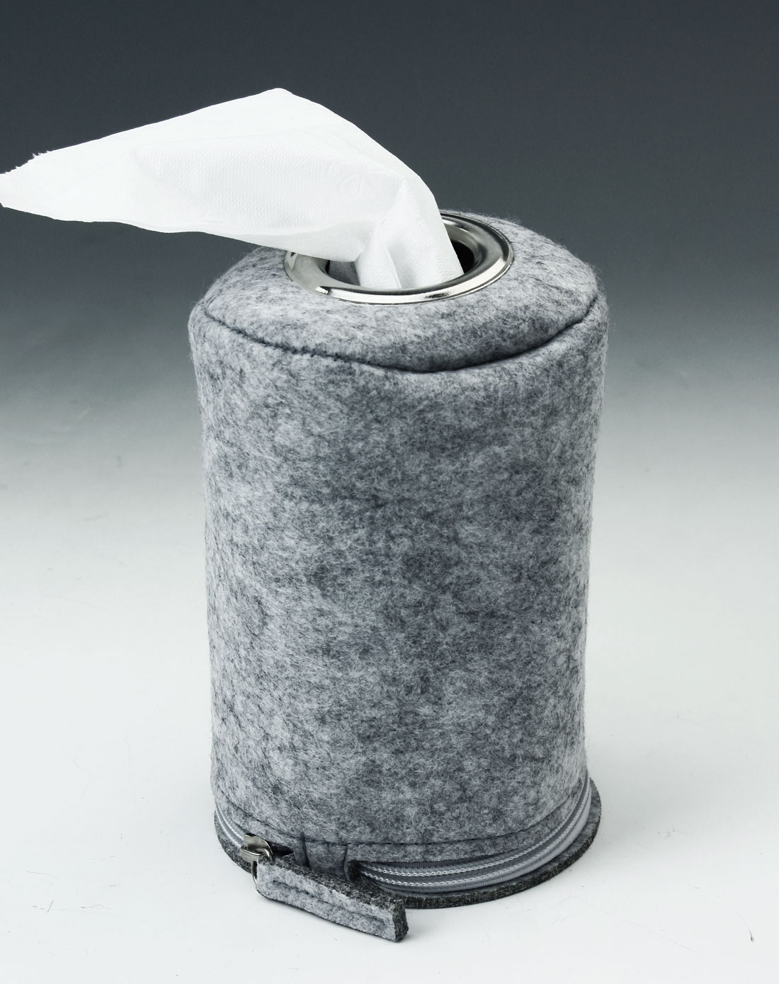 圆筒毛毡纸巾筒-浅灰色