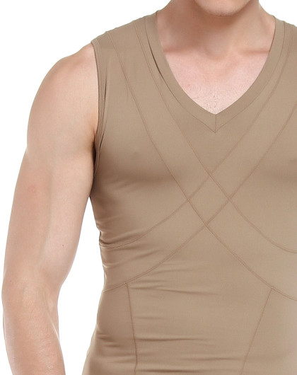 爱慕集团男士内衣专场 爱慕先生 卡其色魅力极限背心