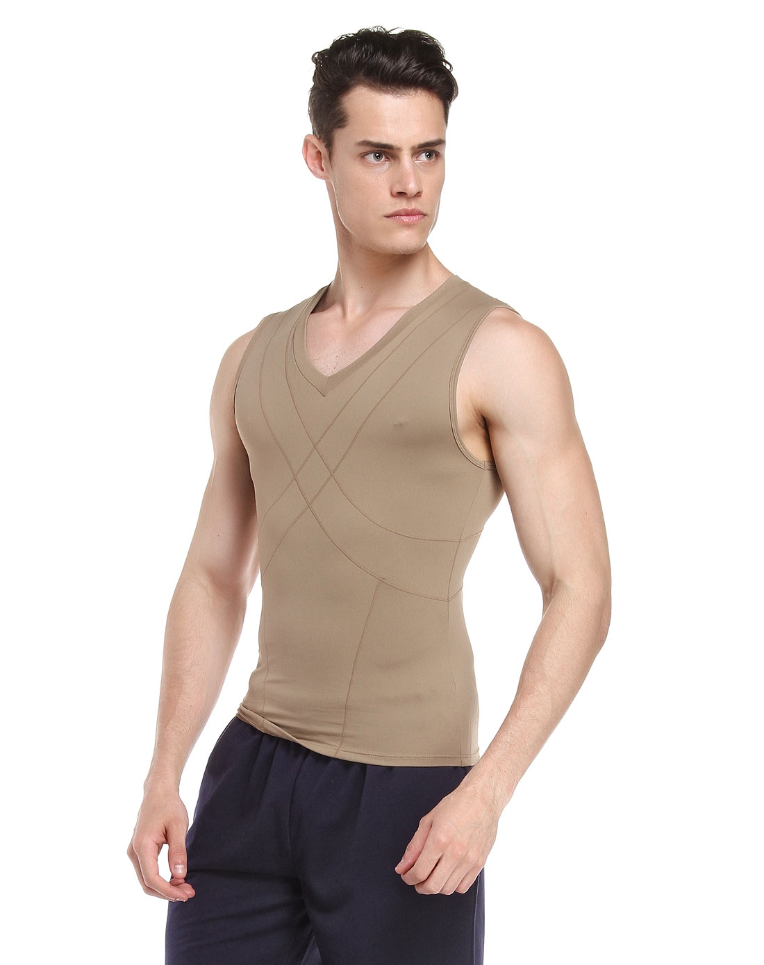 爱慕集团男士内衣专场 爱慕先生 卡其色魅力极限背心
