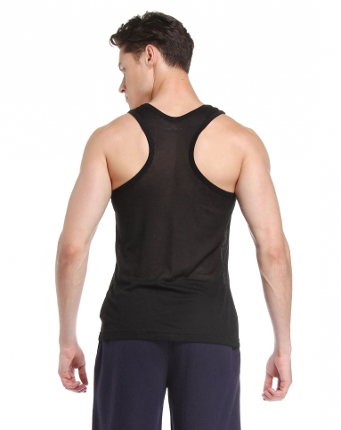 爱慕集团男士内衣专场-body wild 黑色舒适休闲窄背背心