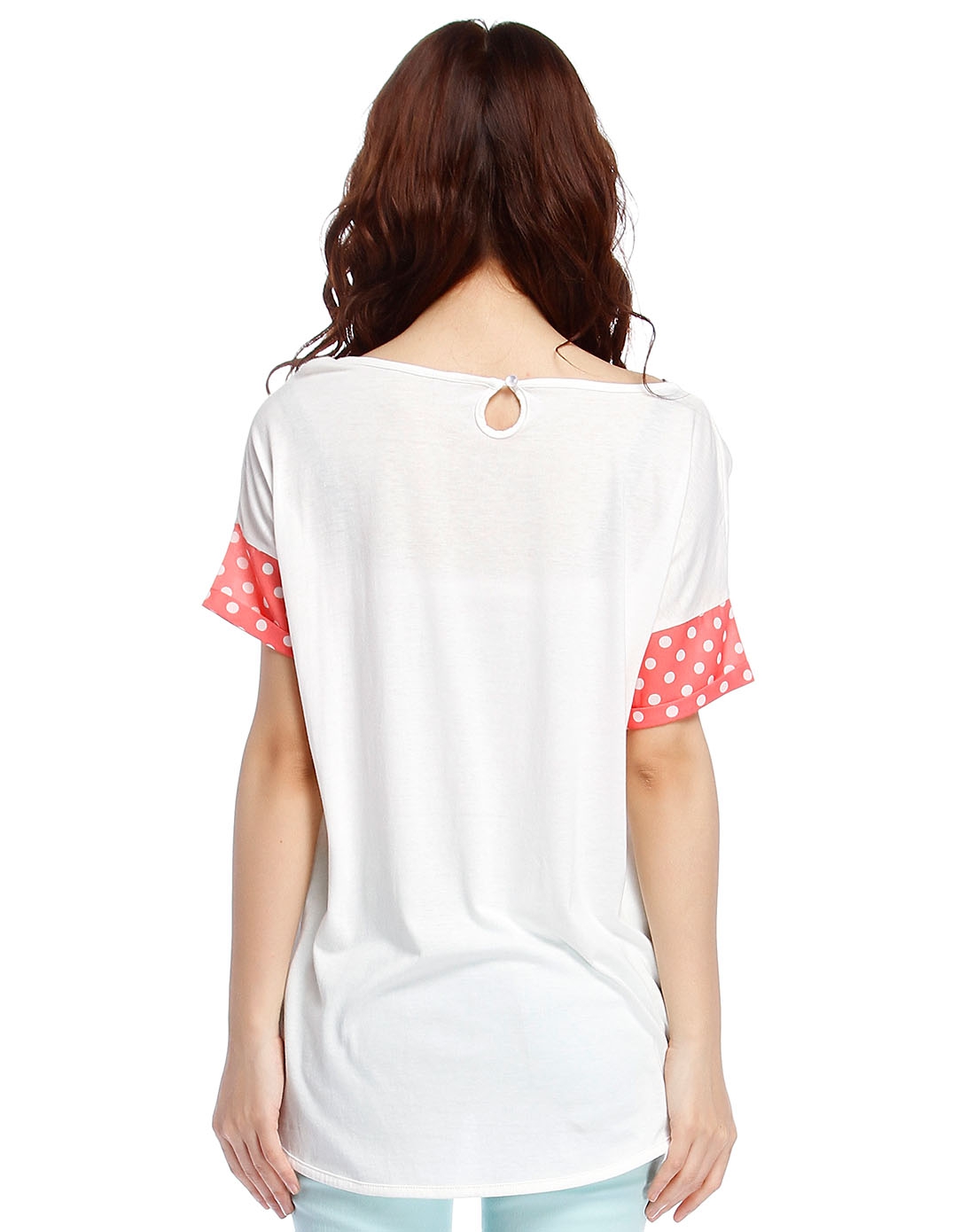 es 素描猫咪图案白色短袖t恤衫