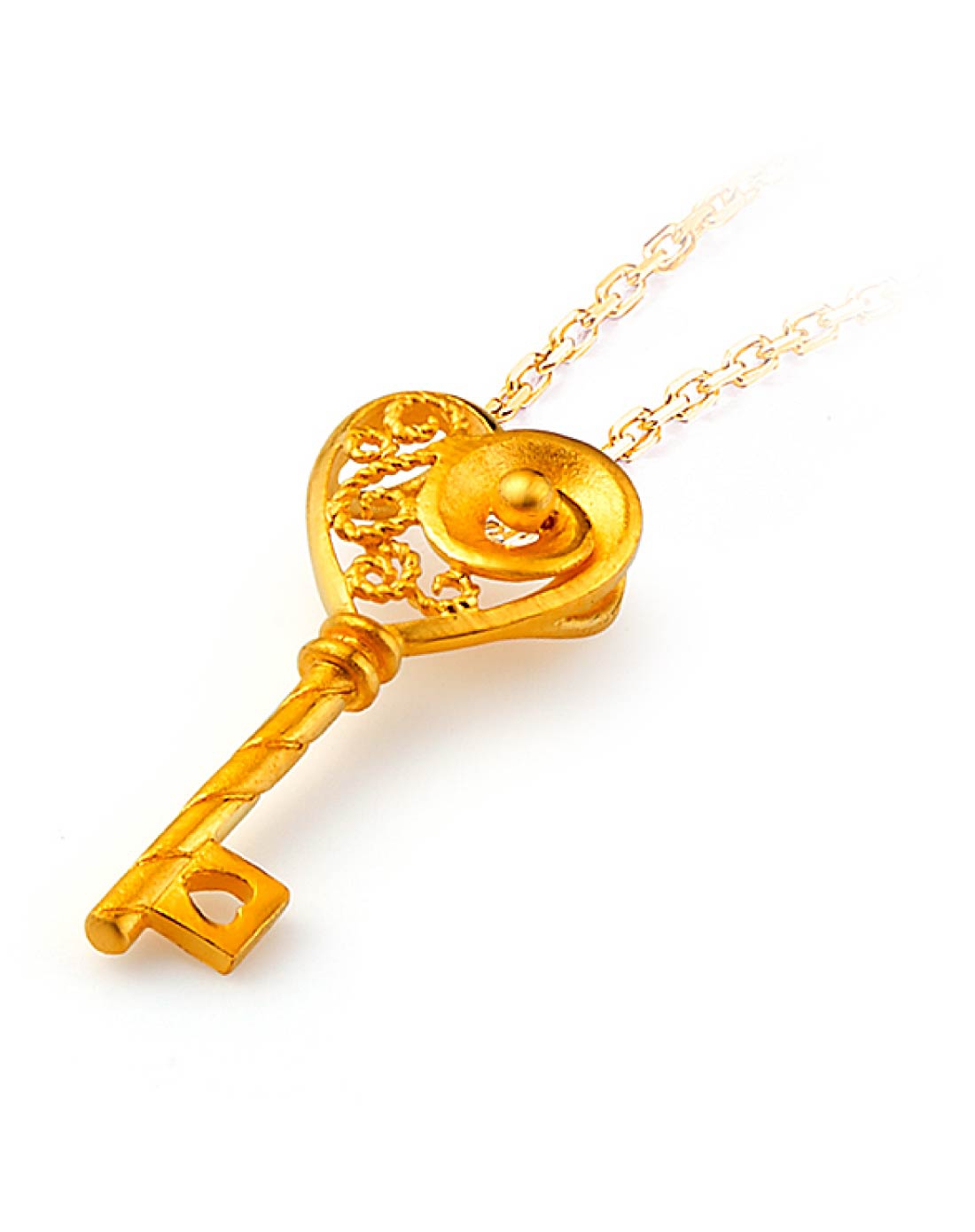幸福钥匙黄金吊坠(计价)
