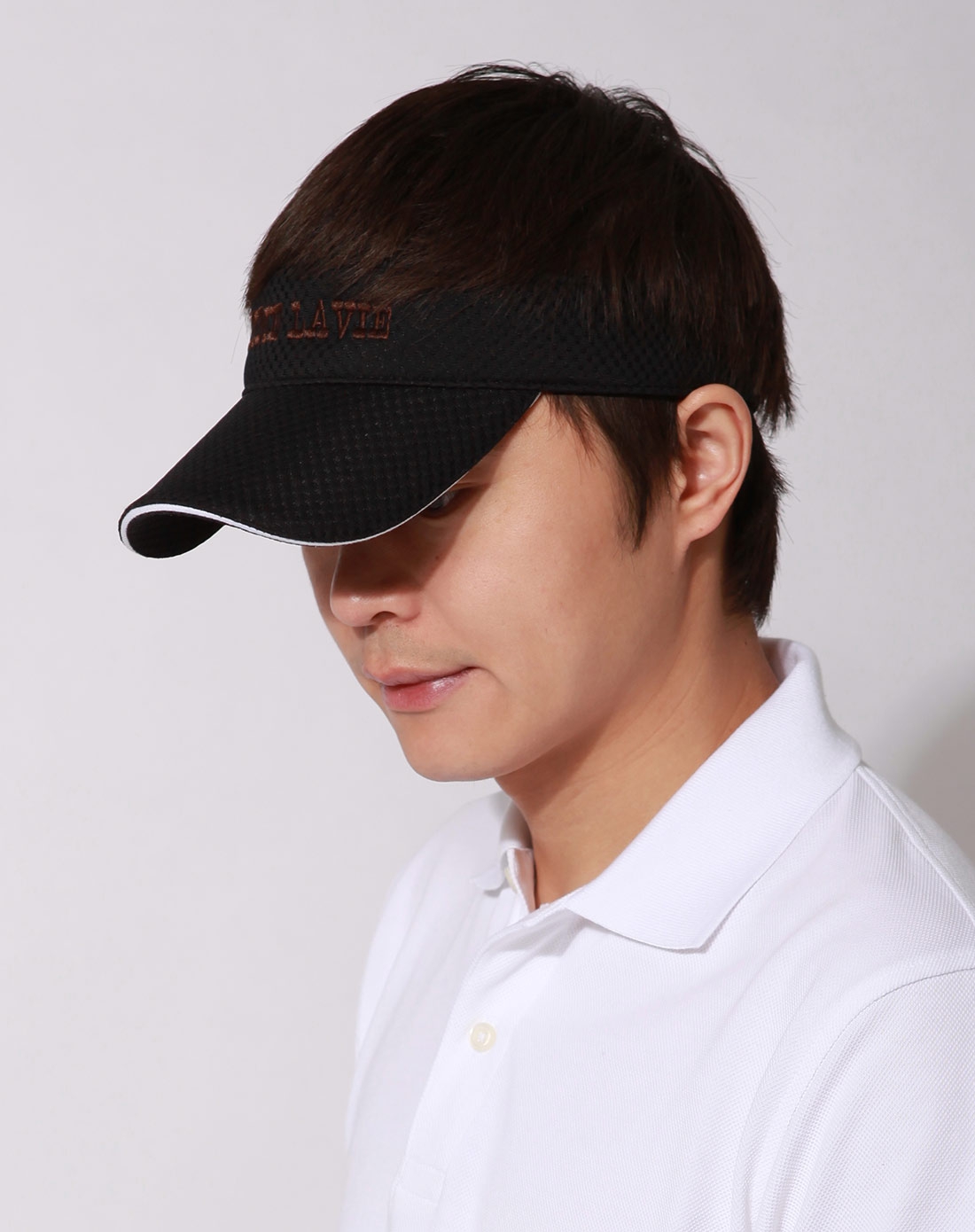 乐为 男士夏季空顶遮阳帽网球帽黑