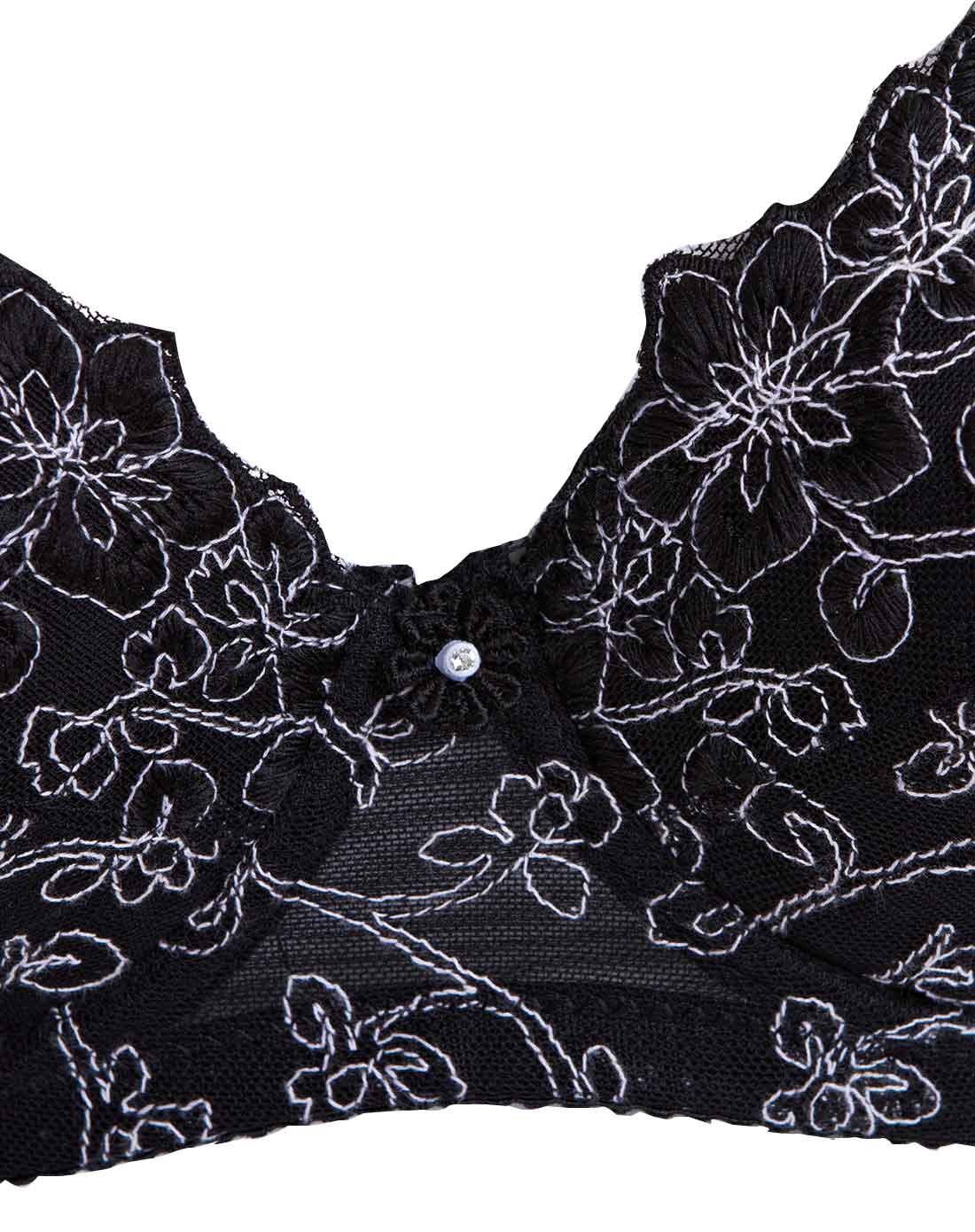 黑色孕妇刺绣花文胸