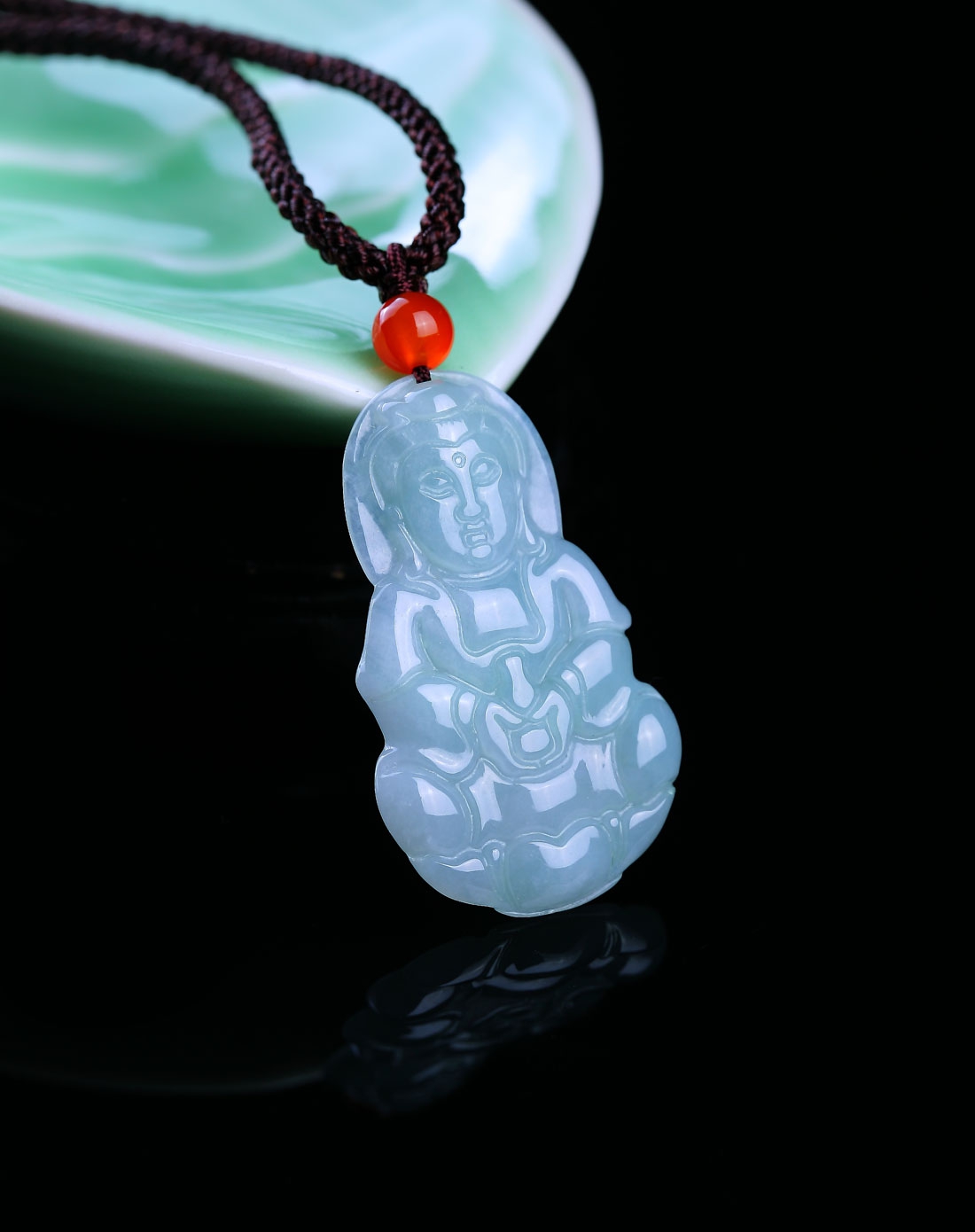 晶萃轩ching sui hin玉石贵重专场-细腻糯种淡紫色小观音吊坠 赠宝贝