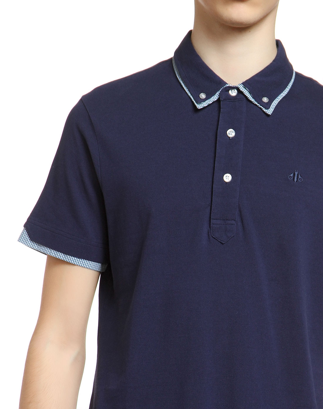 深蓝色双层领设计百搭短袖polo衫