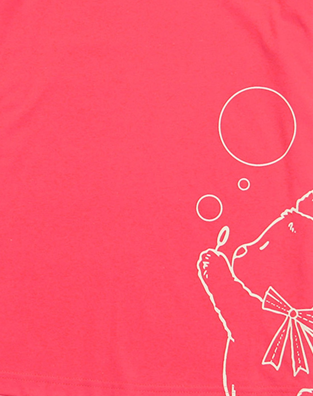 女西瓜红甜蜜格纹吹气球的小熊系列家居服套装