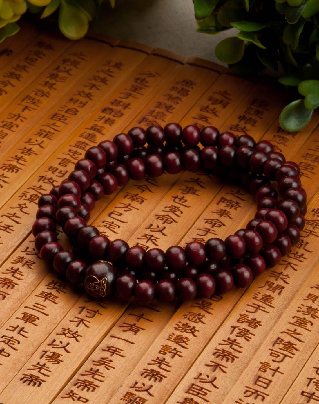 深红木108粒佛珠手串(无须)