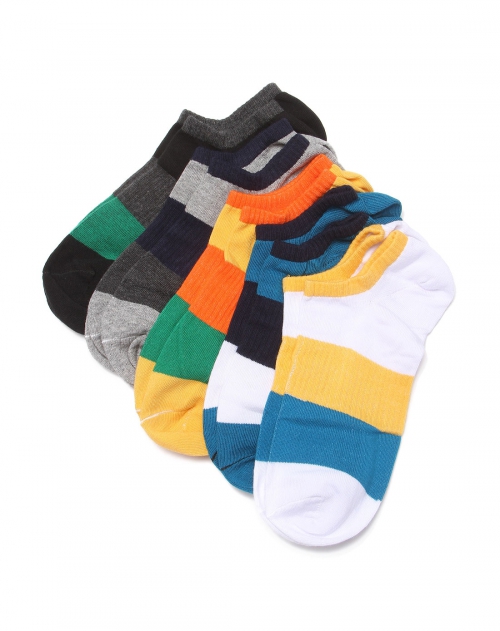 多拉美 男款5双混色舒适简约船袜(颜色随机)