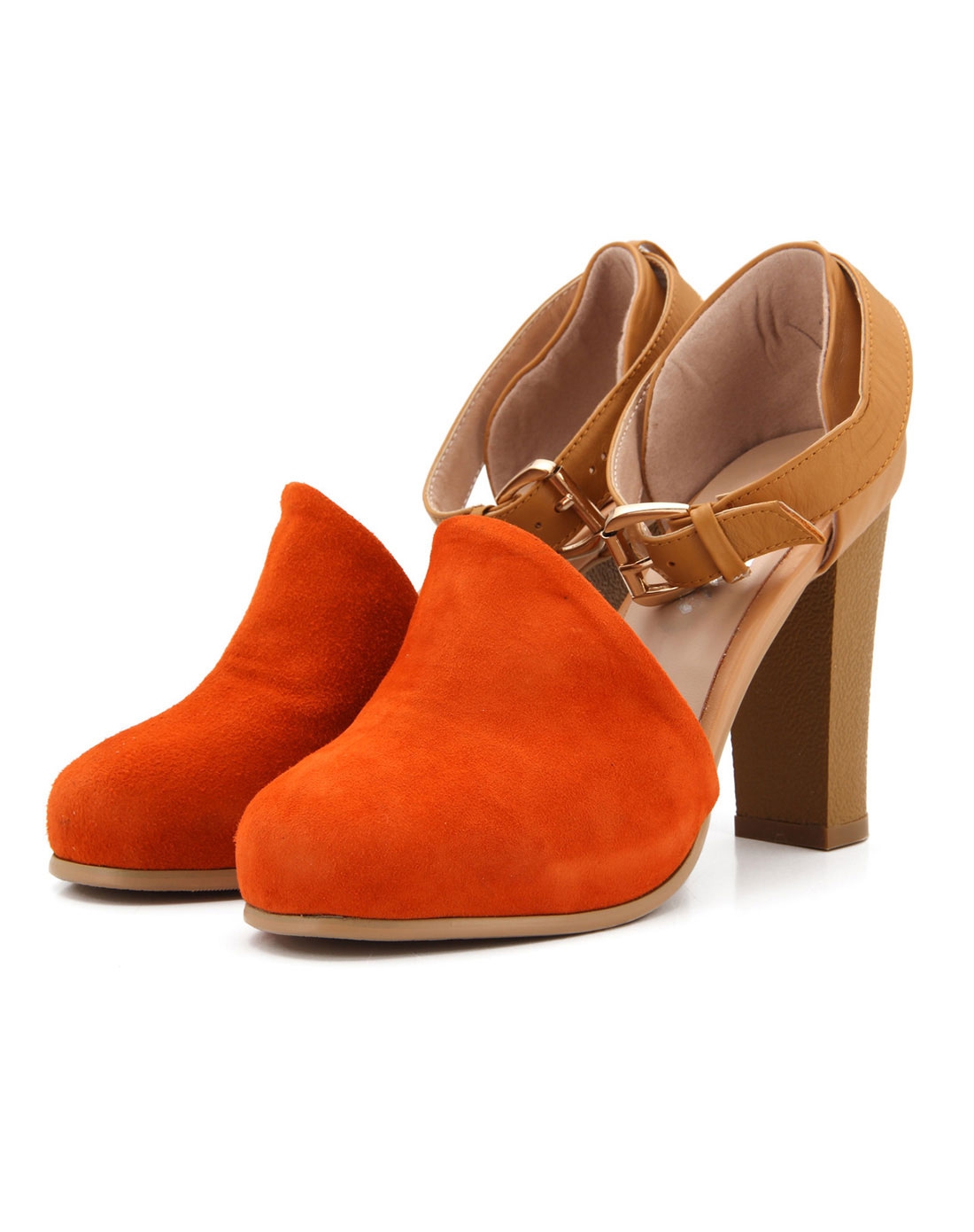 维杜拉vedullar女款橙色羊绒橡胶底凉鞋1303027_唯品会