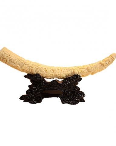 双龙戏珠仿象牙树脂工艺家居摆件