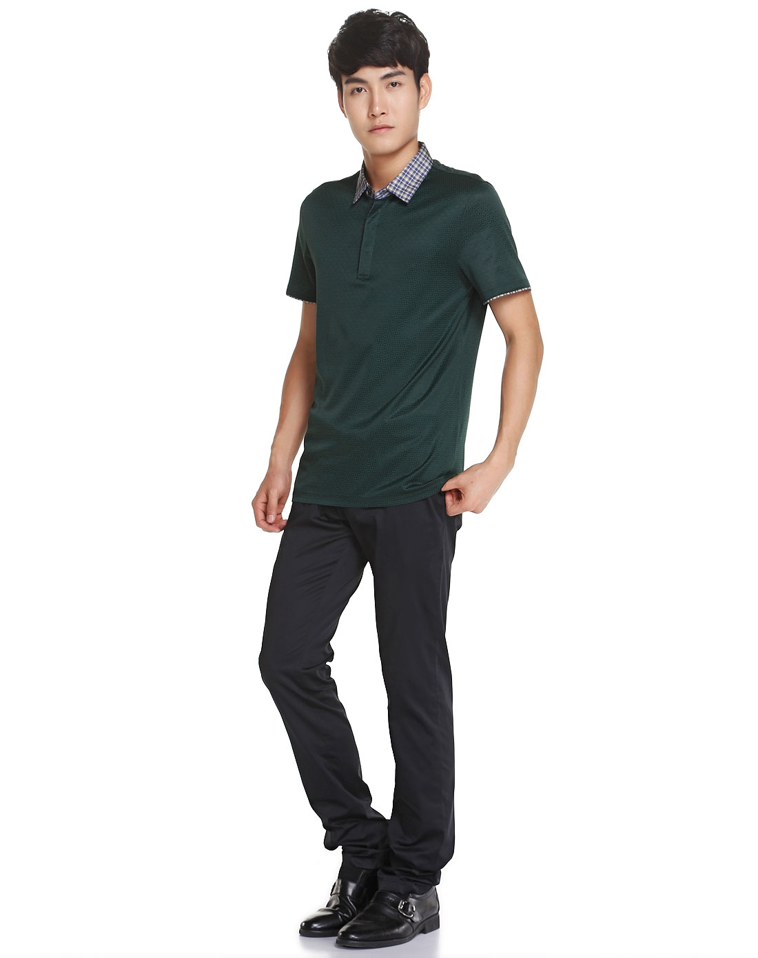 迈林61凯瑞melidocrane休闲墨绿色短袖t恤m14sps01506_唯品会