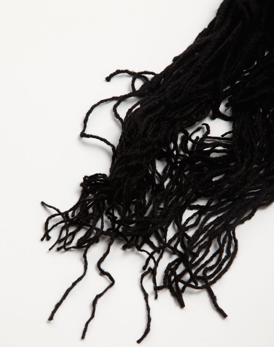 黑色针织毛线围巾