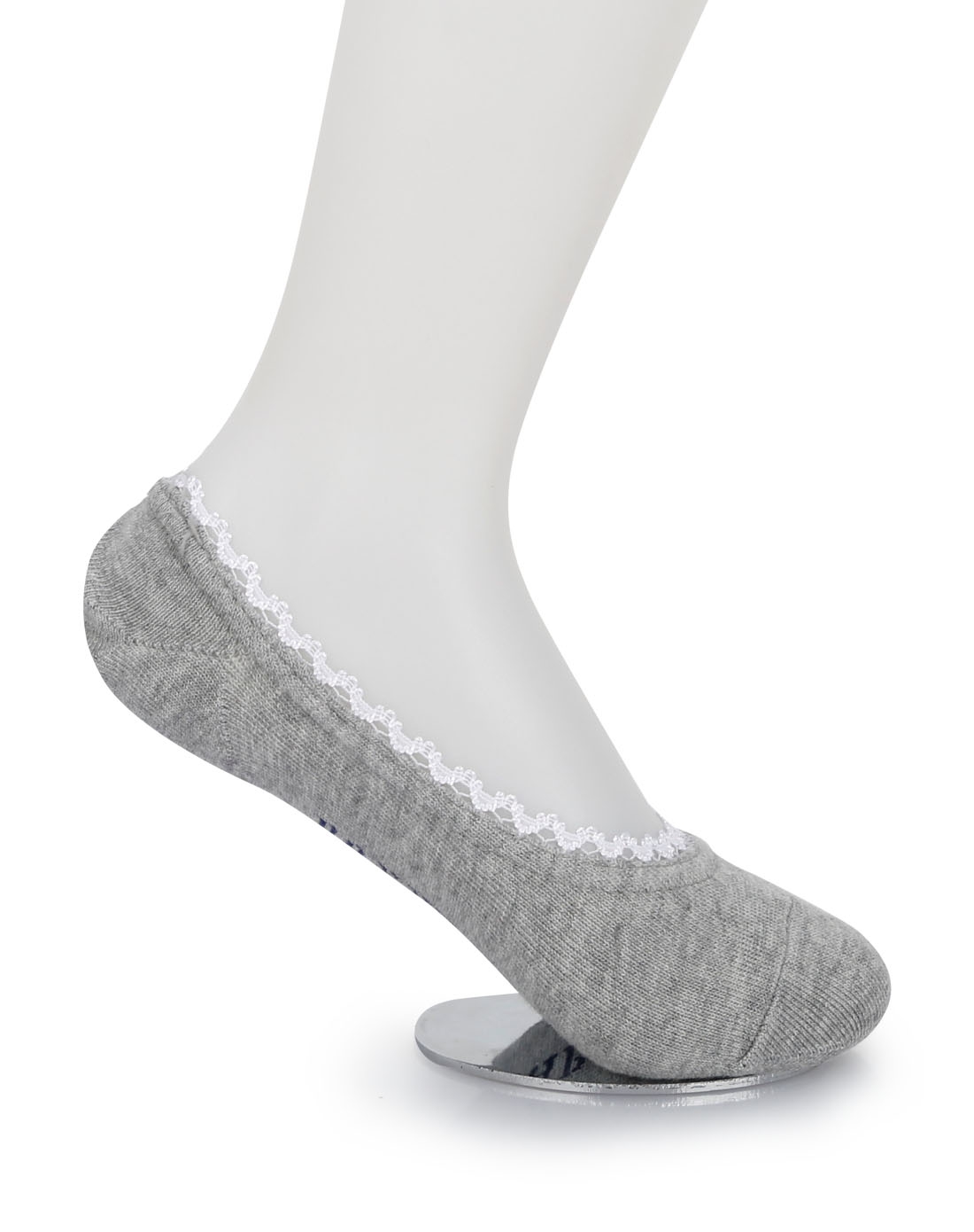 女款灰色花边船袜