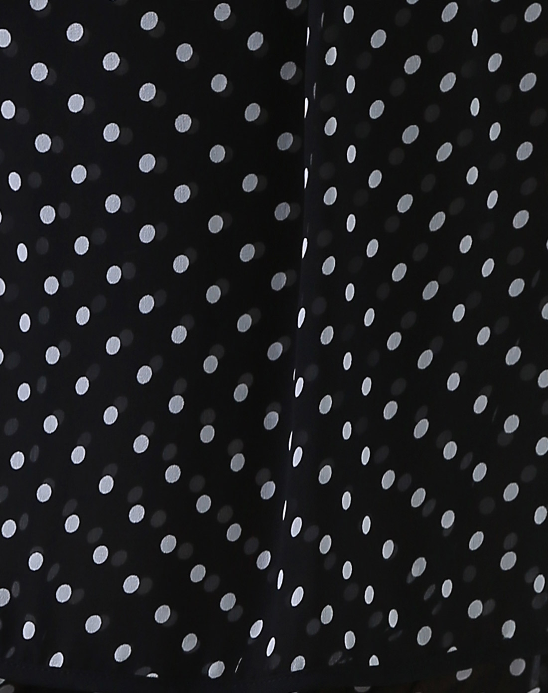 黑底白点致趣拼接连衣裙