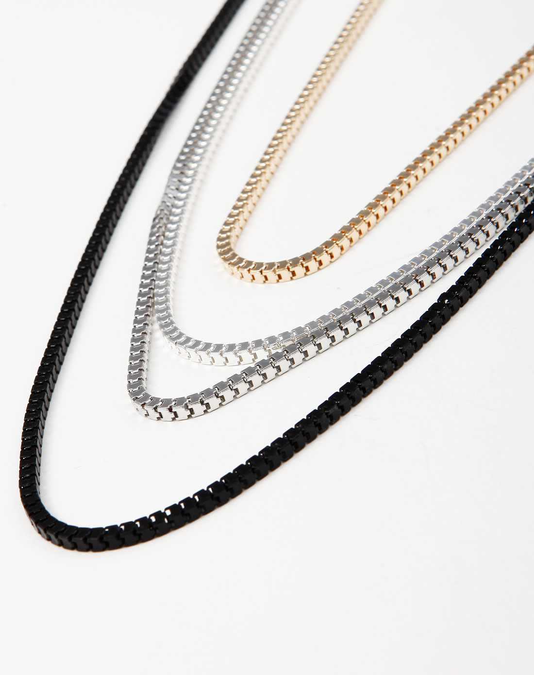 多色链条镀金项链