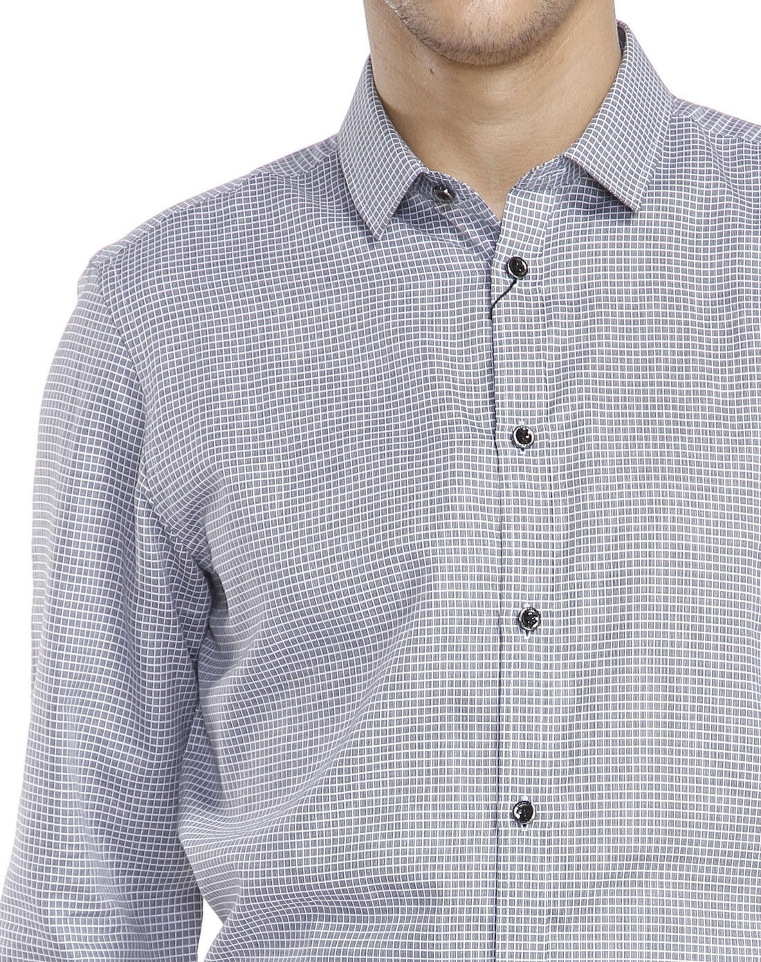 威斯康尼vskonne 舒适灰黑色长袖衬衫