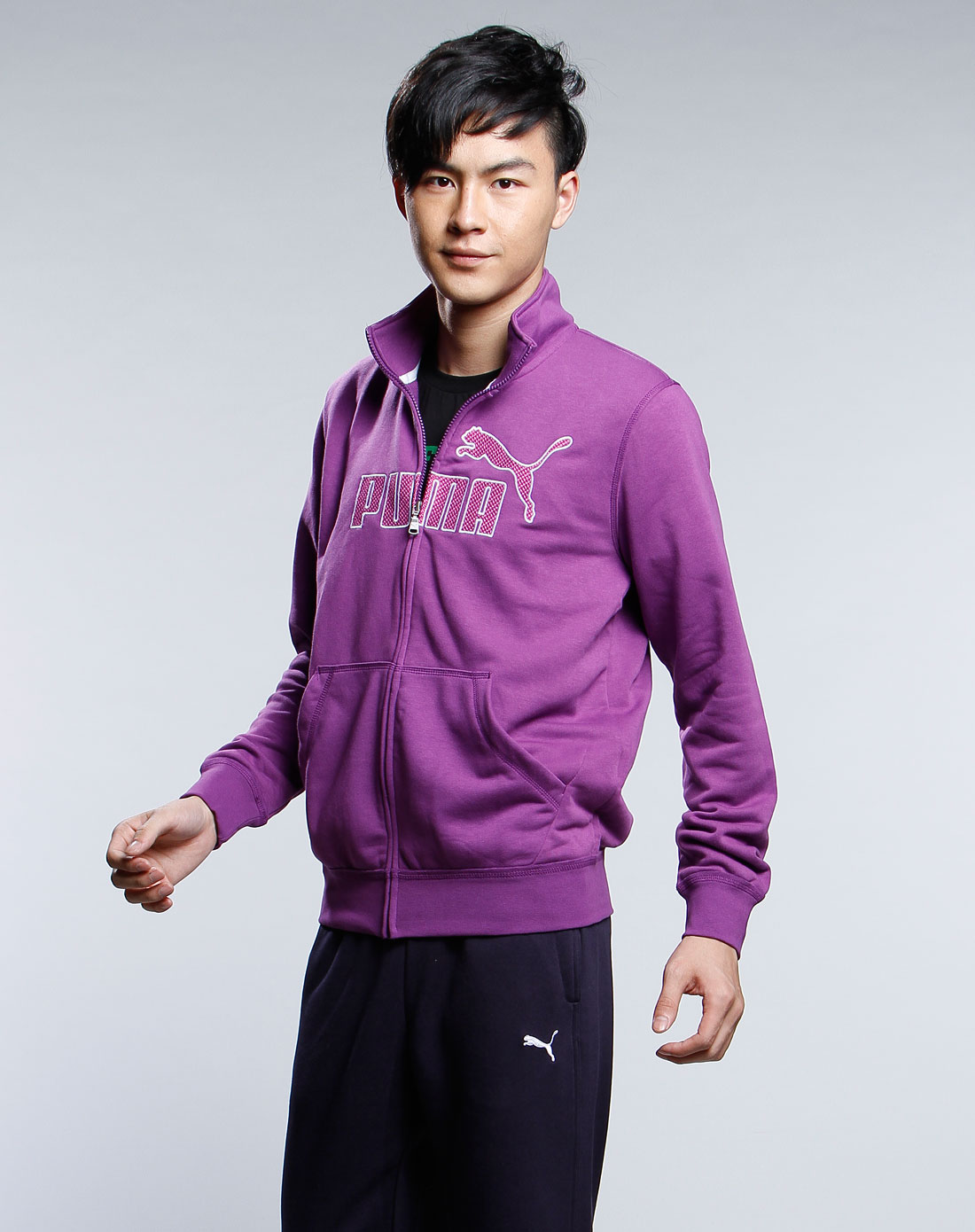 彪马puma男装专场-紫色时尚休闲长袖外套