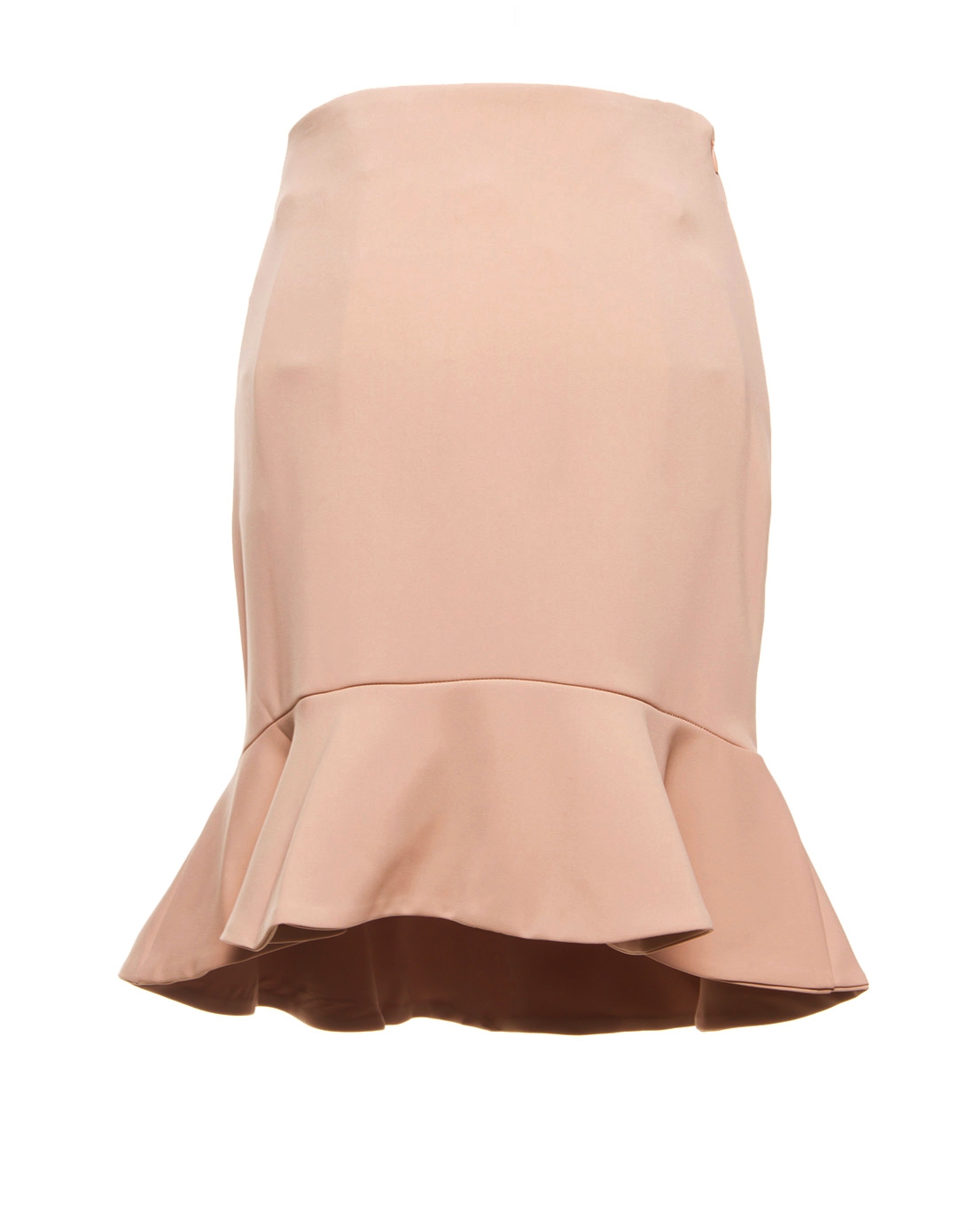 柔粉色简约喇叭裙