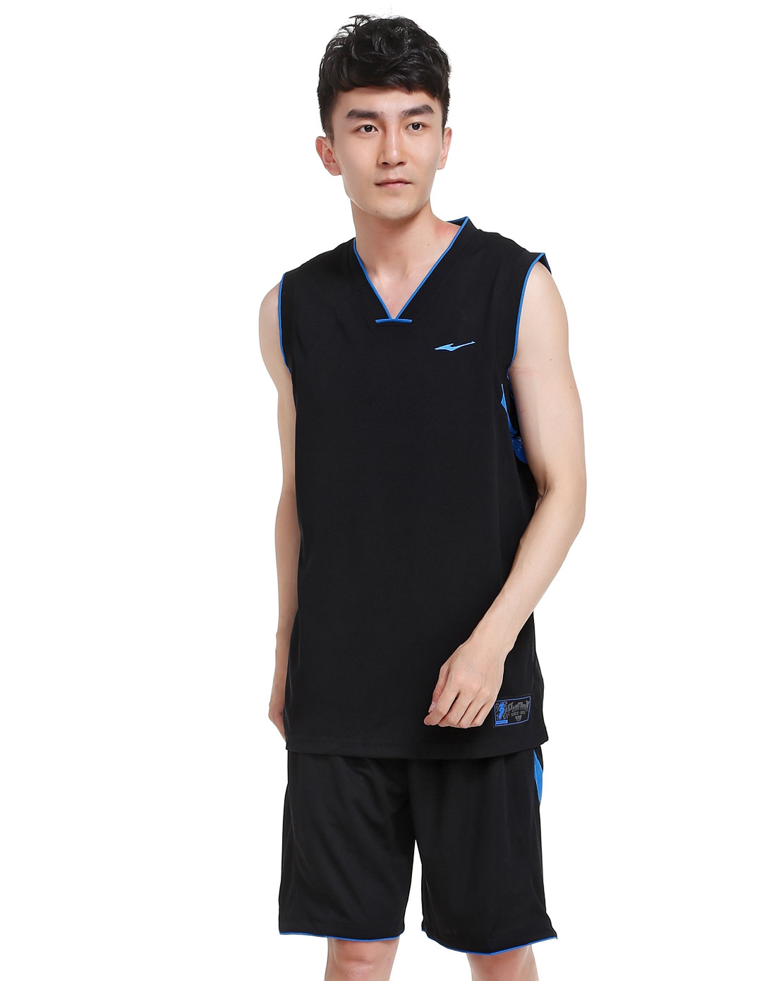 正黑色篮球系列球服背心套装