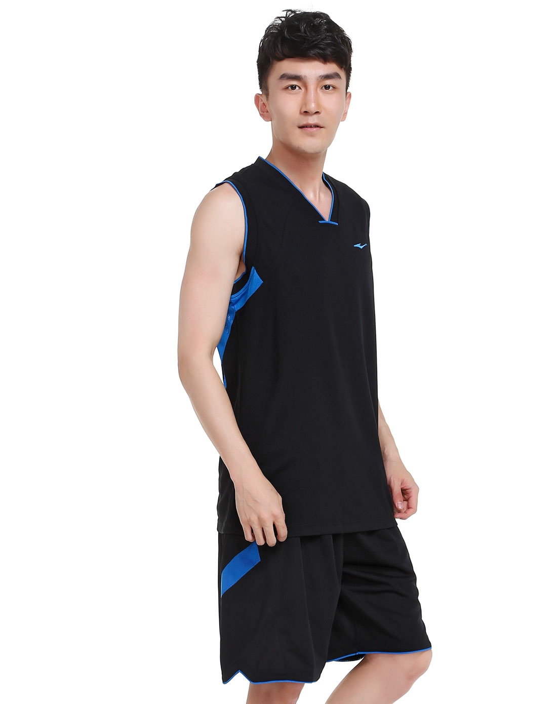 正黑色篮球系列球服背心套装