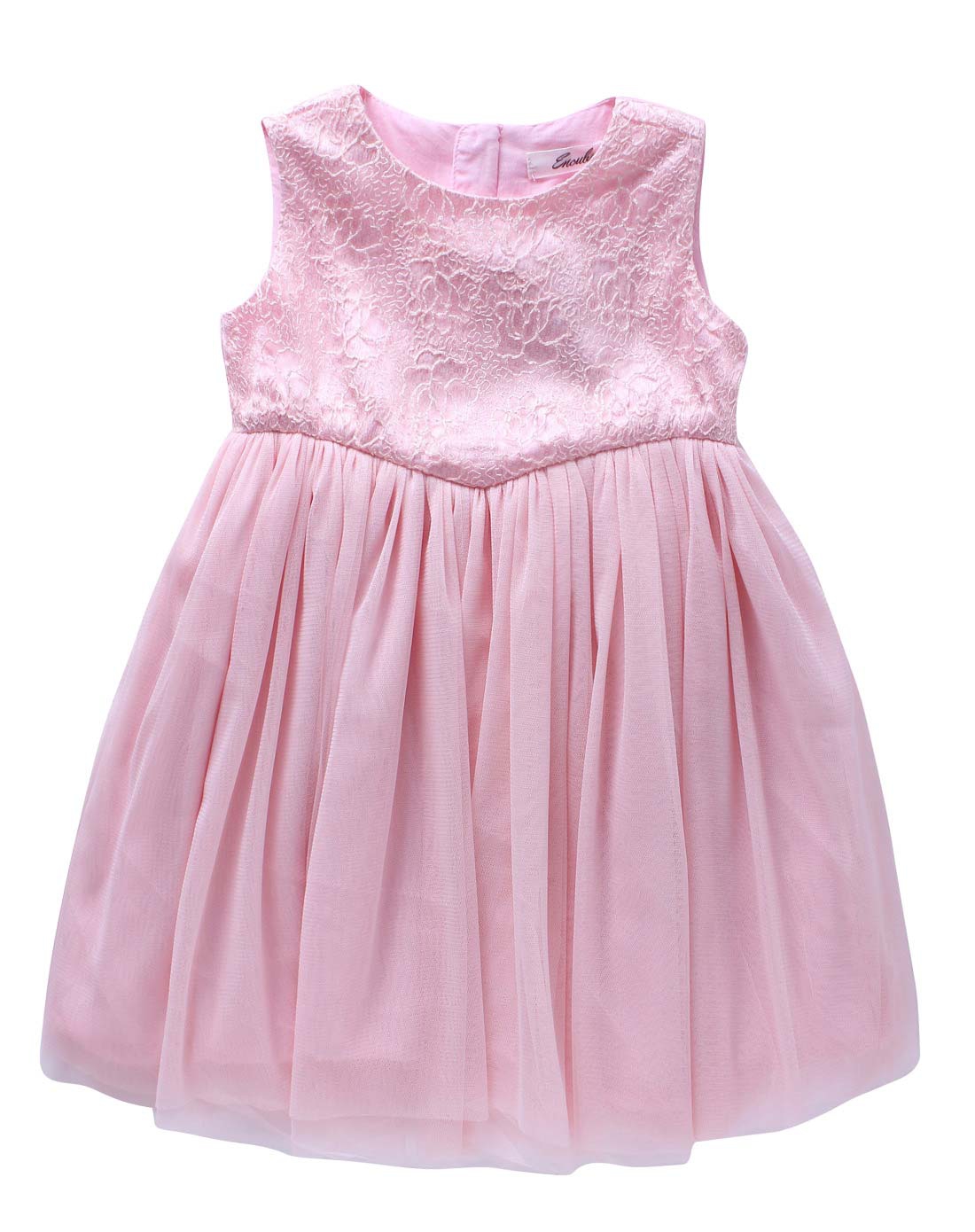 女童粉红无袖蕾丝公主裙