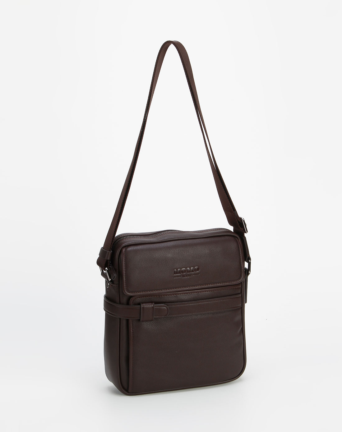 马连奴·奥兰迪-男包-咖啡色时尚简约斜挎包