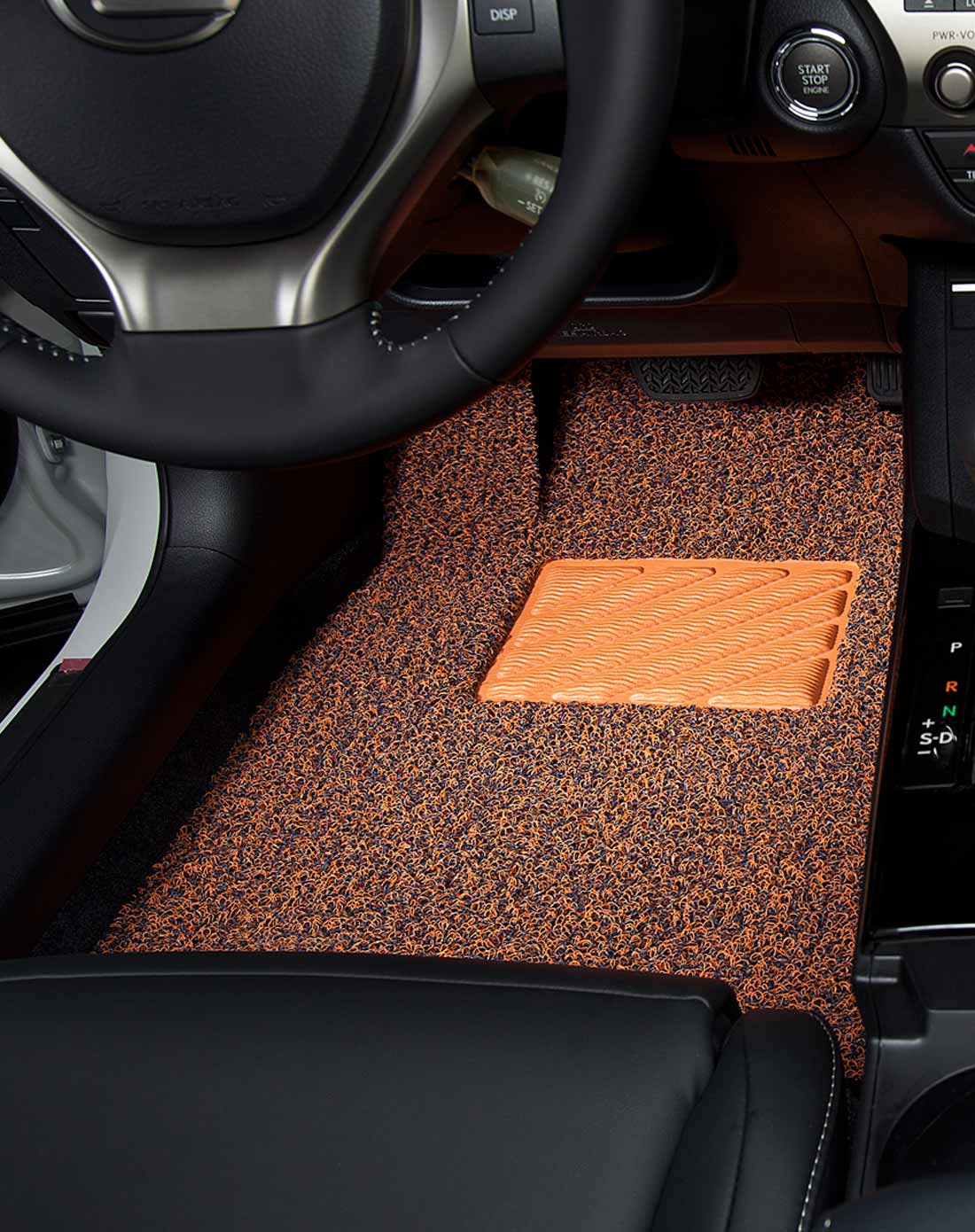 专车定制 森林版天然环保丝圈脚垫 汽车脚垫-橙兰色