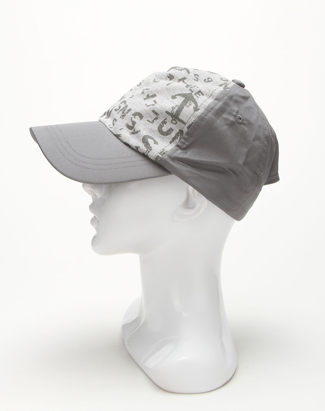 男童印字母灰色棒球帽