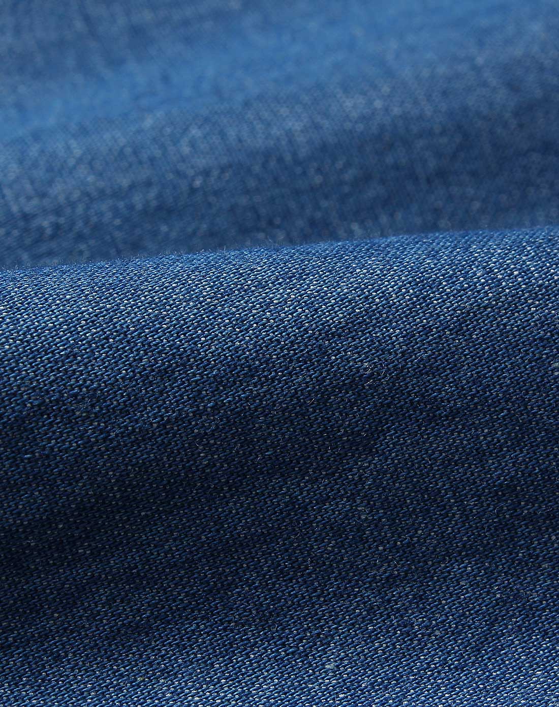 牛仔蓝无袖捏褶连衣裙