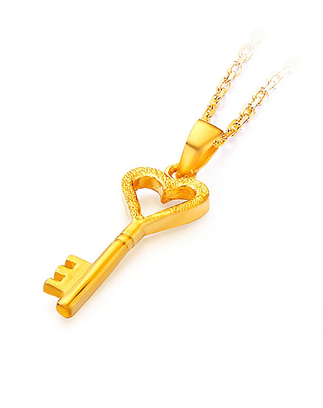 开启浪漫之旅钥匙黄金吊坠(计价)