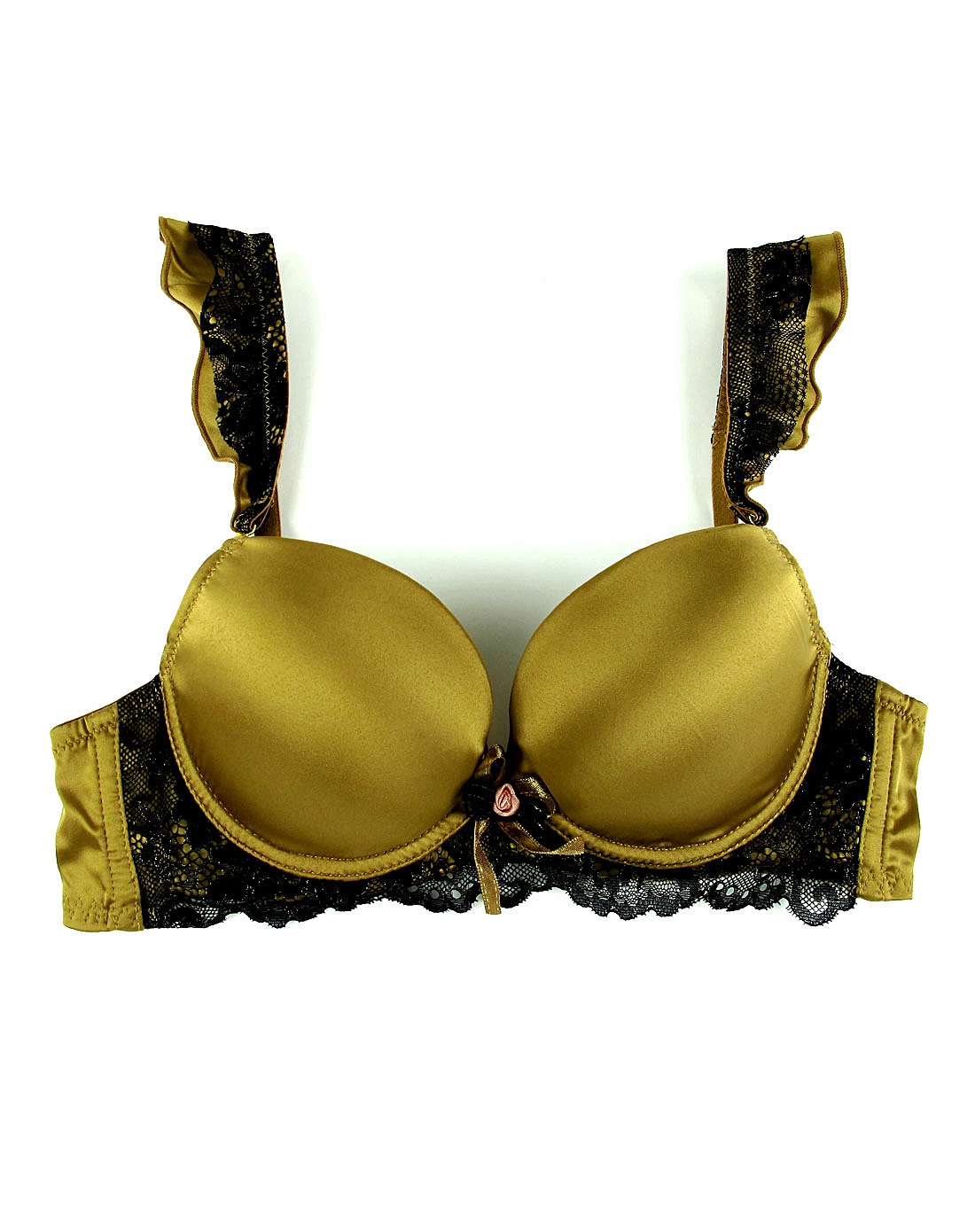 兰缪la miu内衣移动端专场 金黄色性感光面无痕3/4中厚杯文胸