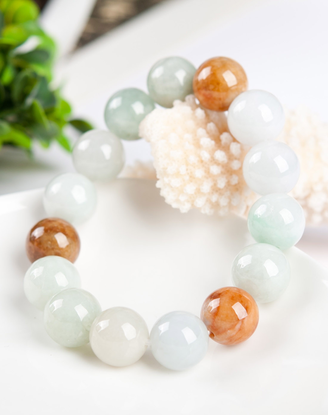 天然a货翡翠福禄寿手串(国家权威证书)