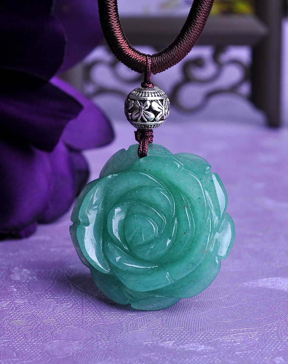 花开富贵东陵石玉吊坠(附证书)