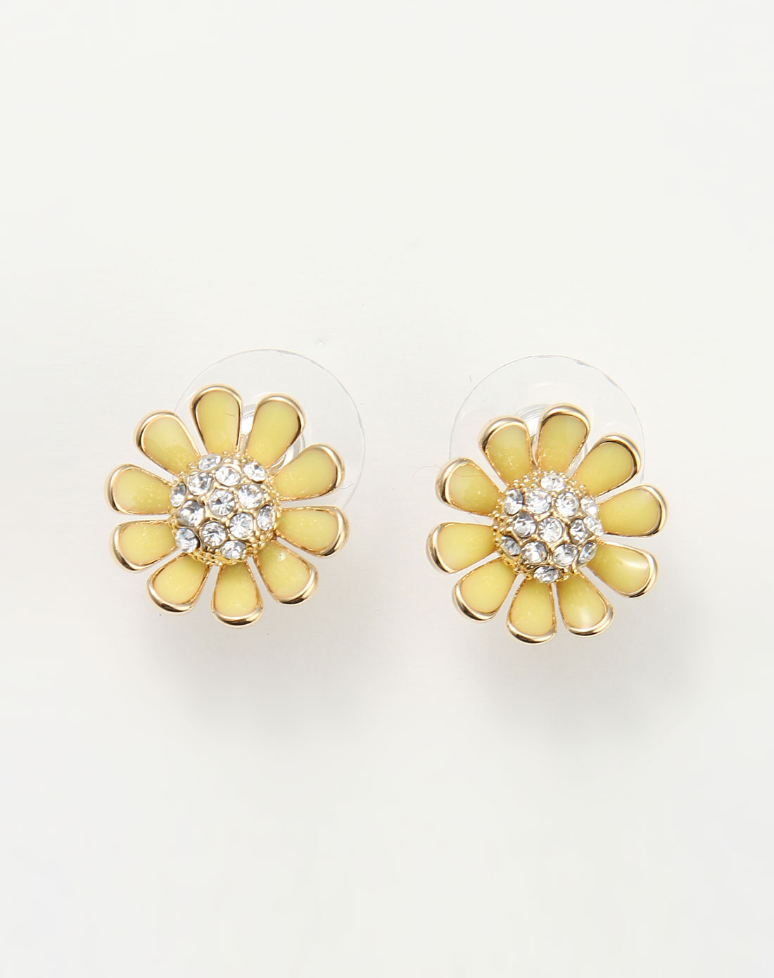 金色花朵图案时尚耳钉
