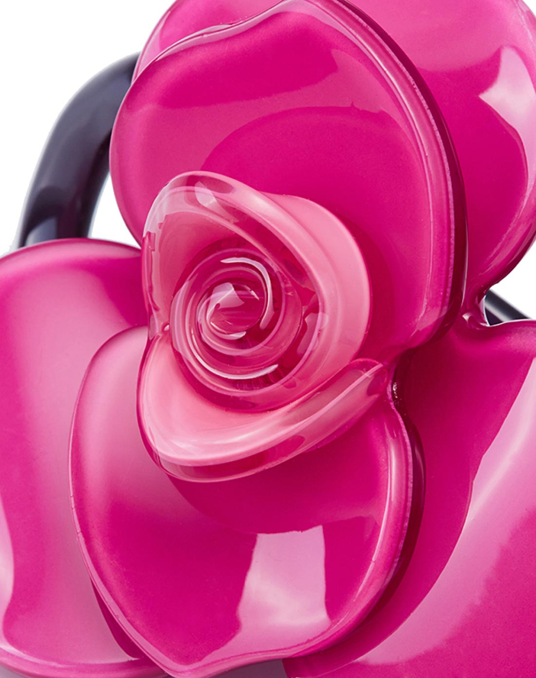 玫红色玫瑰心语花朵发夹