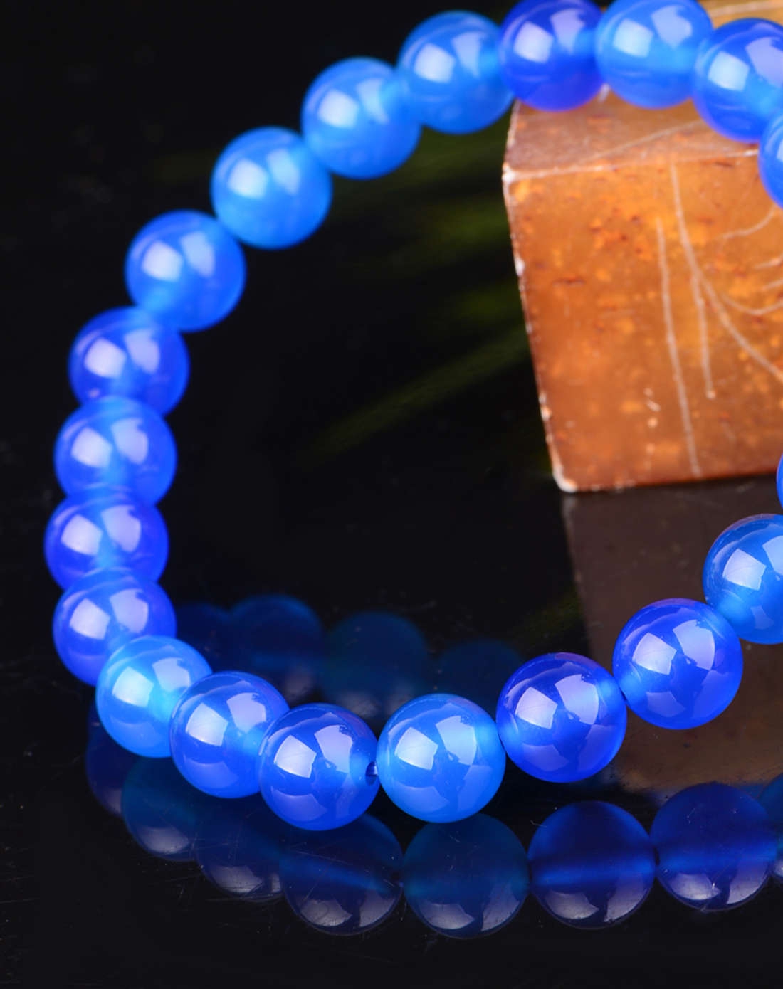 蓝色经典蓝玛瑙单圈手链附证书