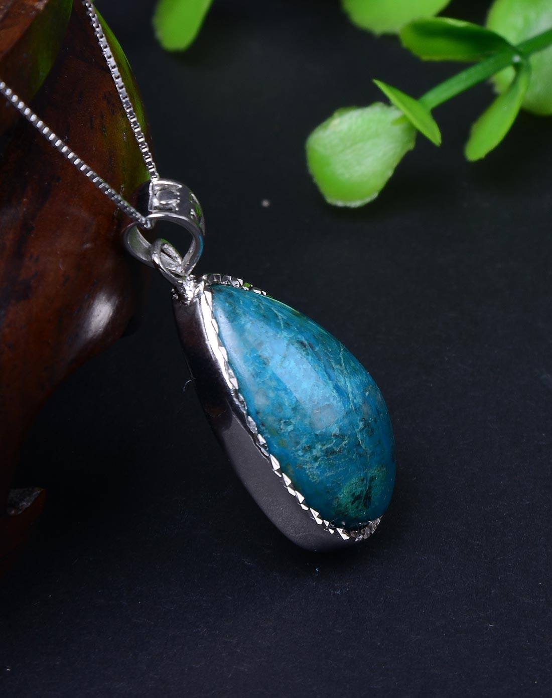 硅孔雀石时尚吊坠(附证书)