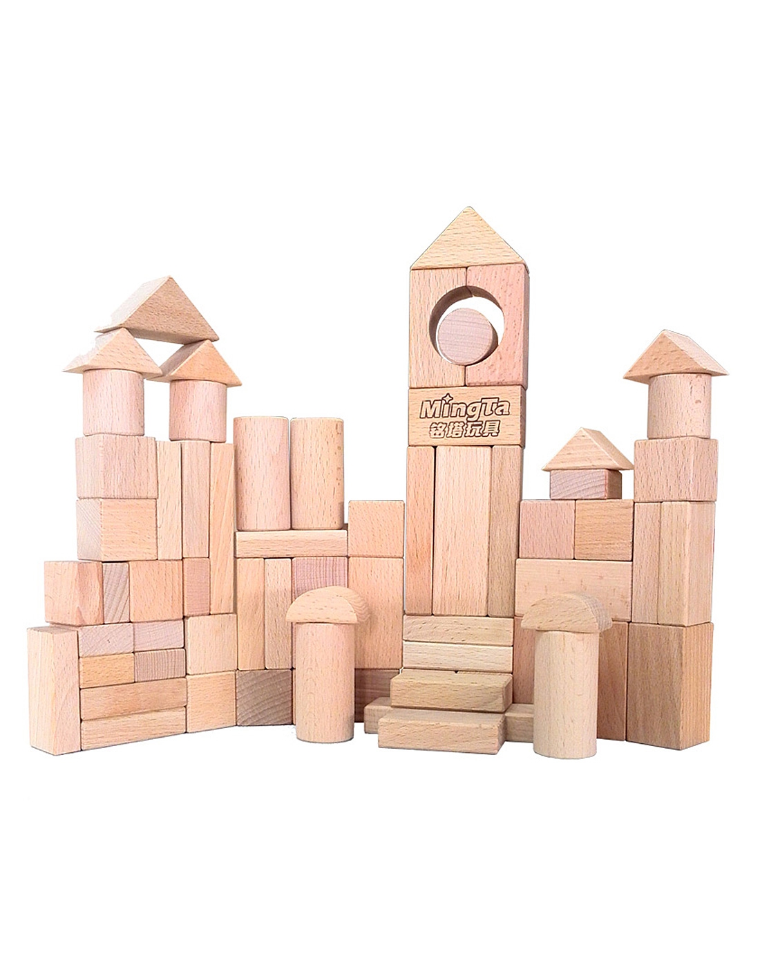 铭塔ming ta玩具专场68粒原木积木a8040_唯品会