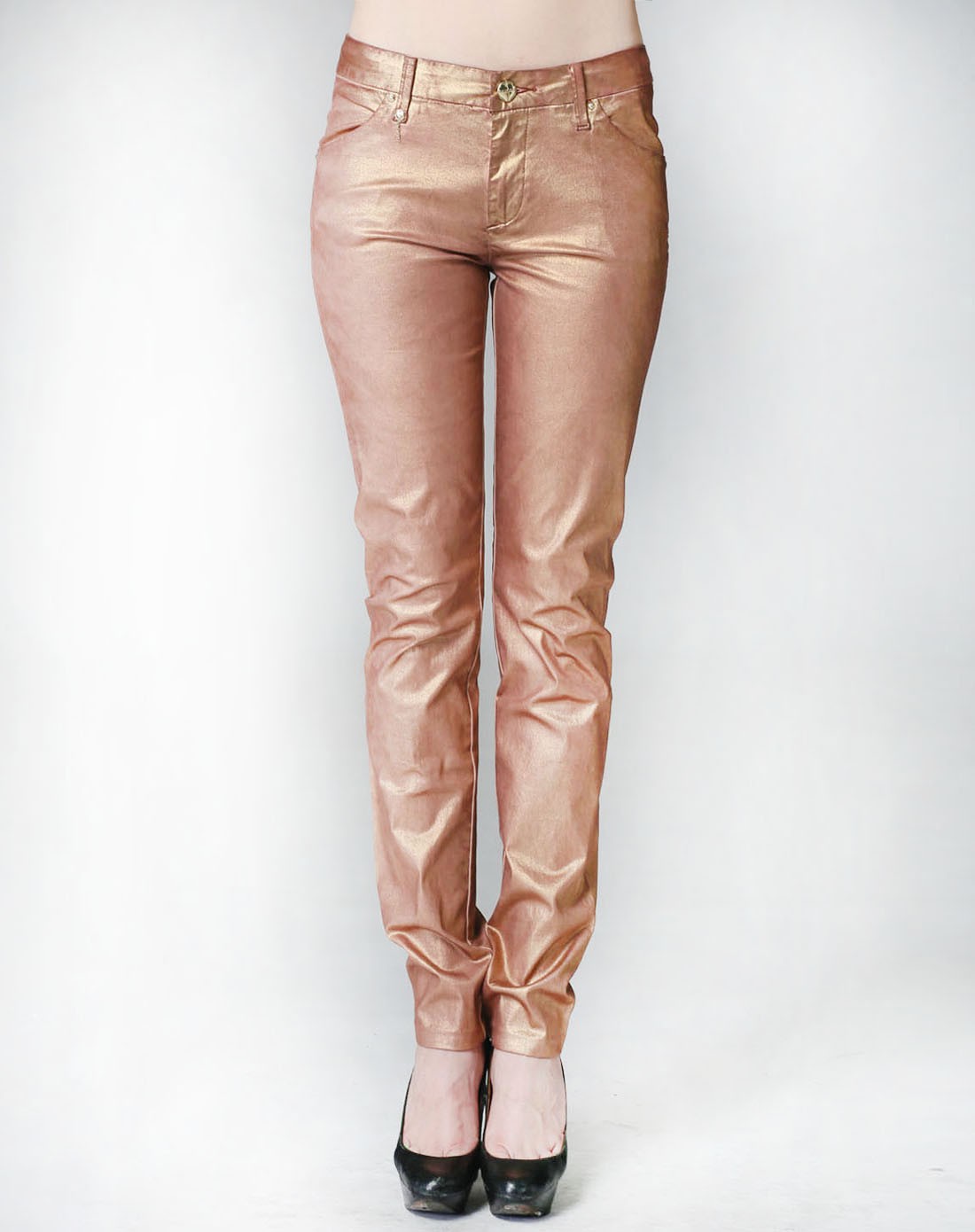 意大利牛仔品牌lerock专场金色系列复古修身直筒长裤l7.malachite.