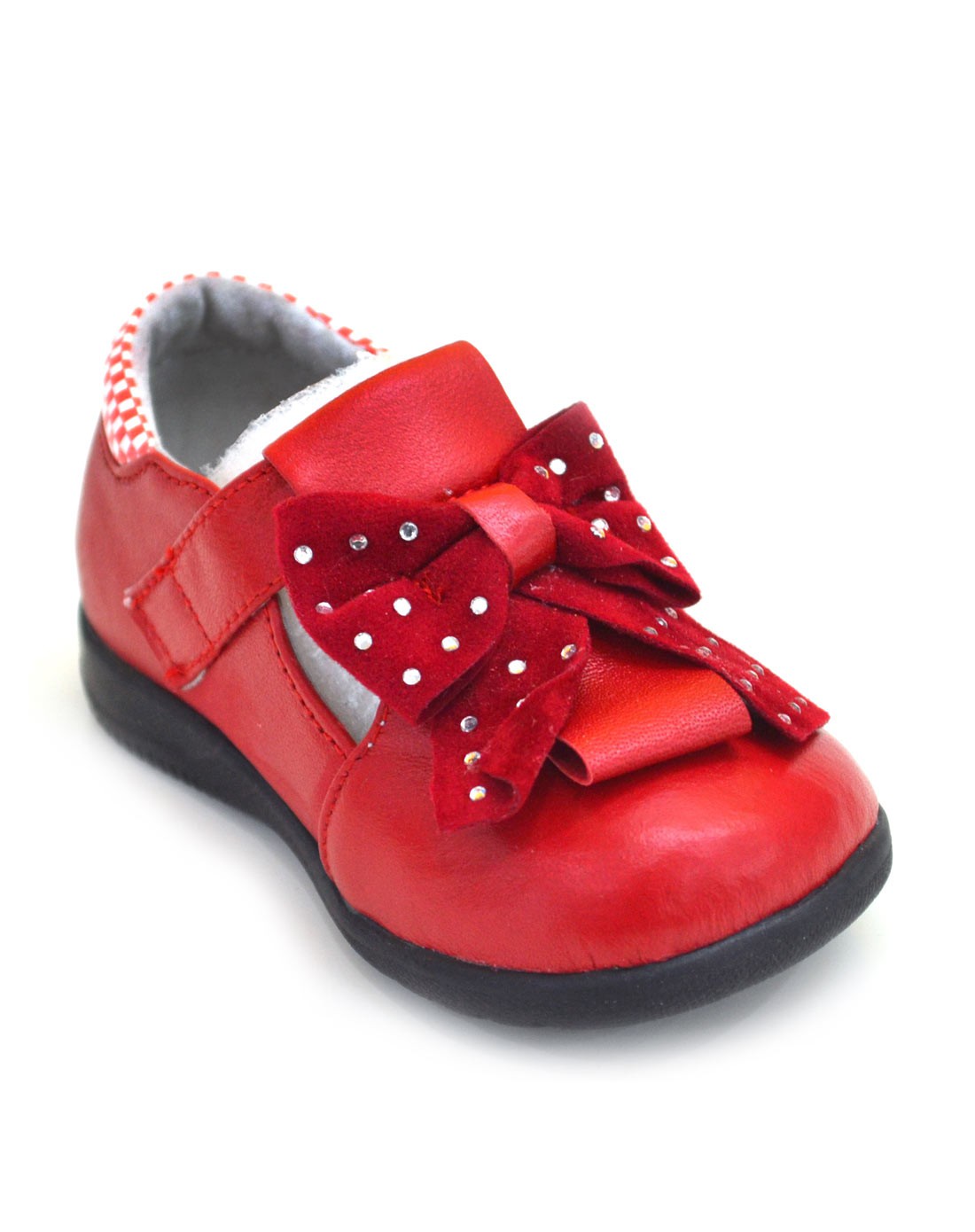 乐客友联 女童大红色时尚休闲系列小皮鞋