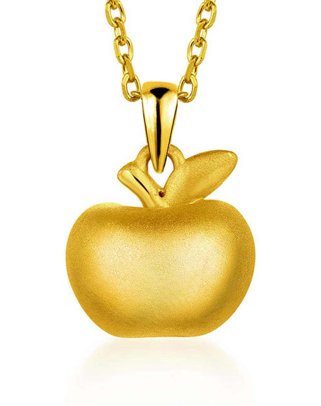 抱抱家庭系列-足金平安果黄金吊坠