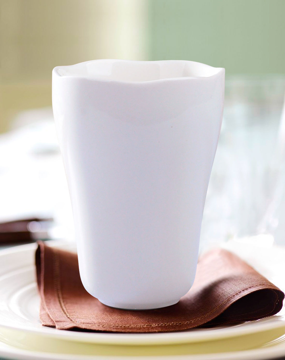 素白 白瓷手握杯组
