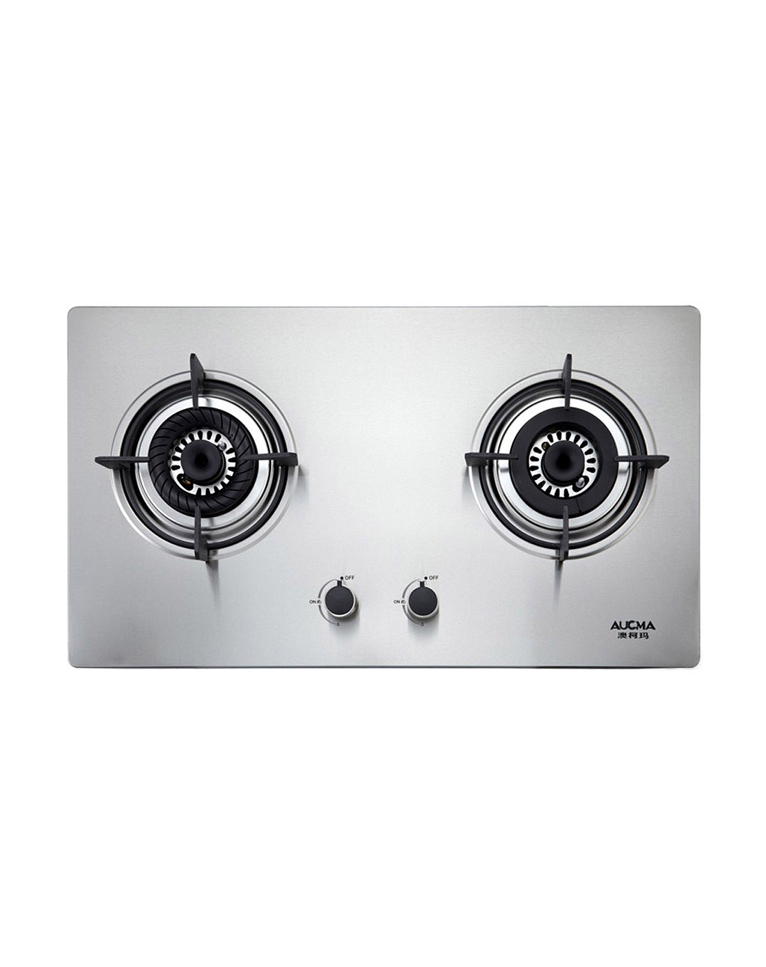 不锈钢面板台嵌两用直旋双火天然气打火灶