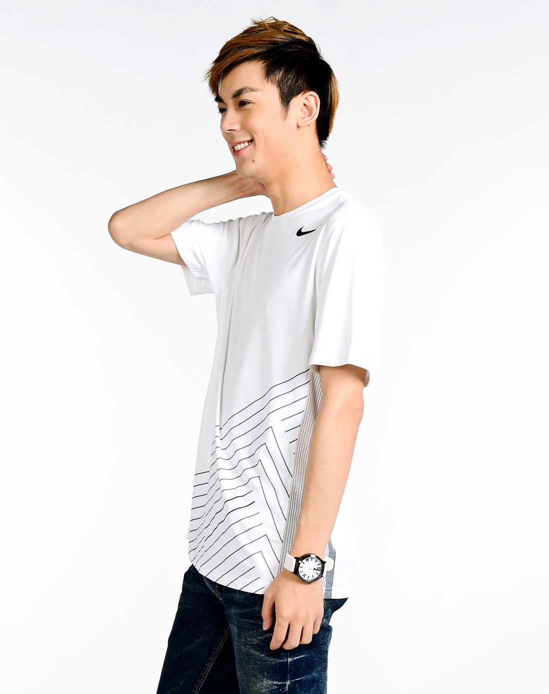 耐克nike男士专场 耐克 男款白色短袖t恤 训练系列