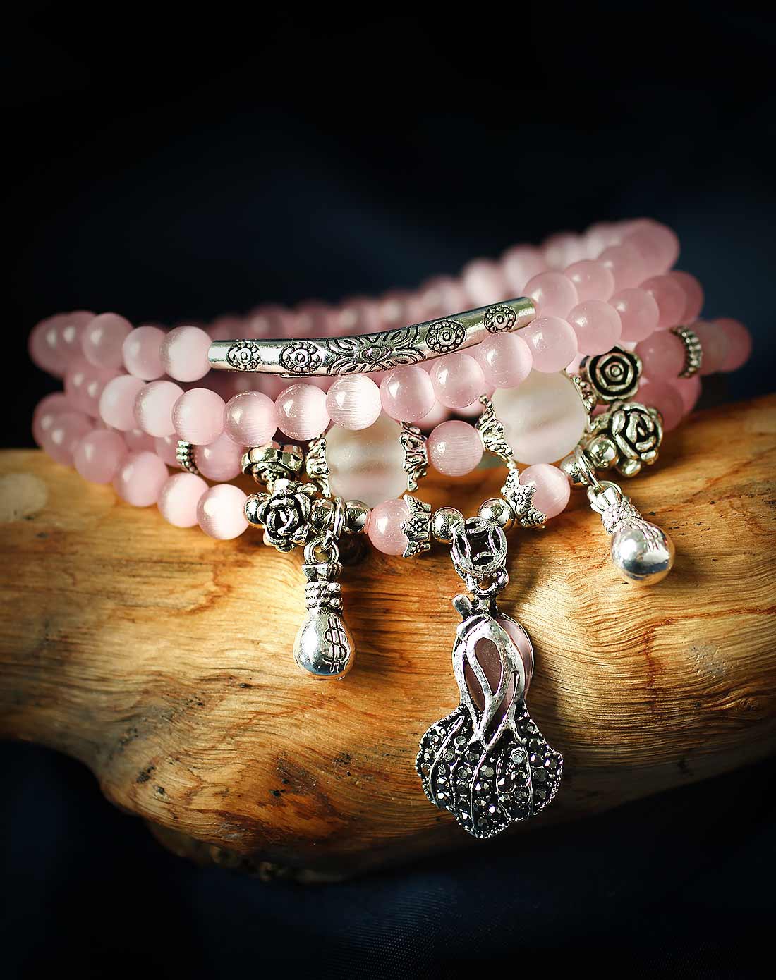 亚拉泊 女性粉水晶招桃花手链