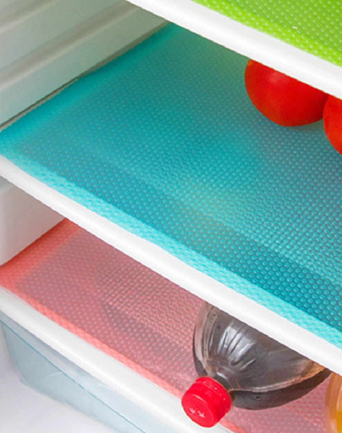 粉色防霉抗菌吸潮易清洗冰箱垫4片装