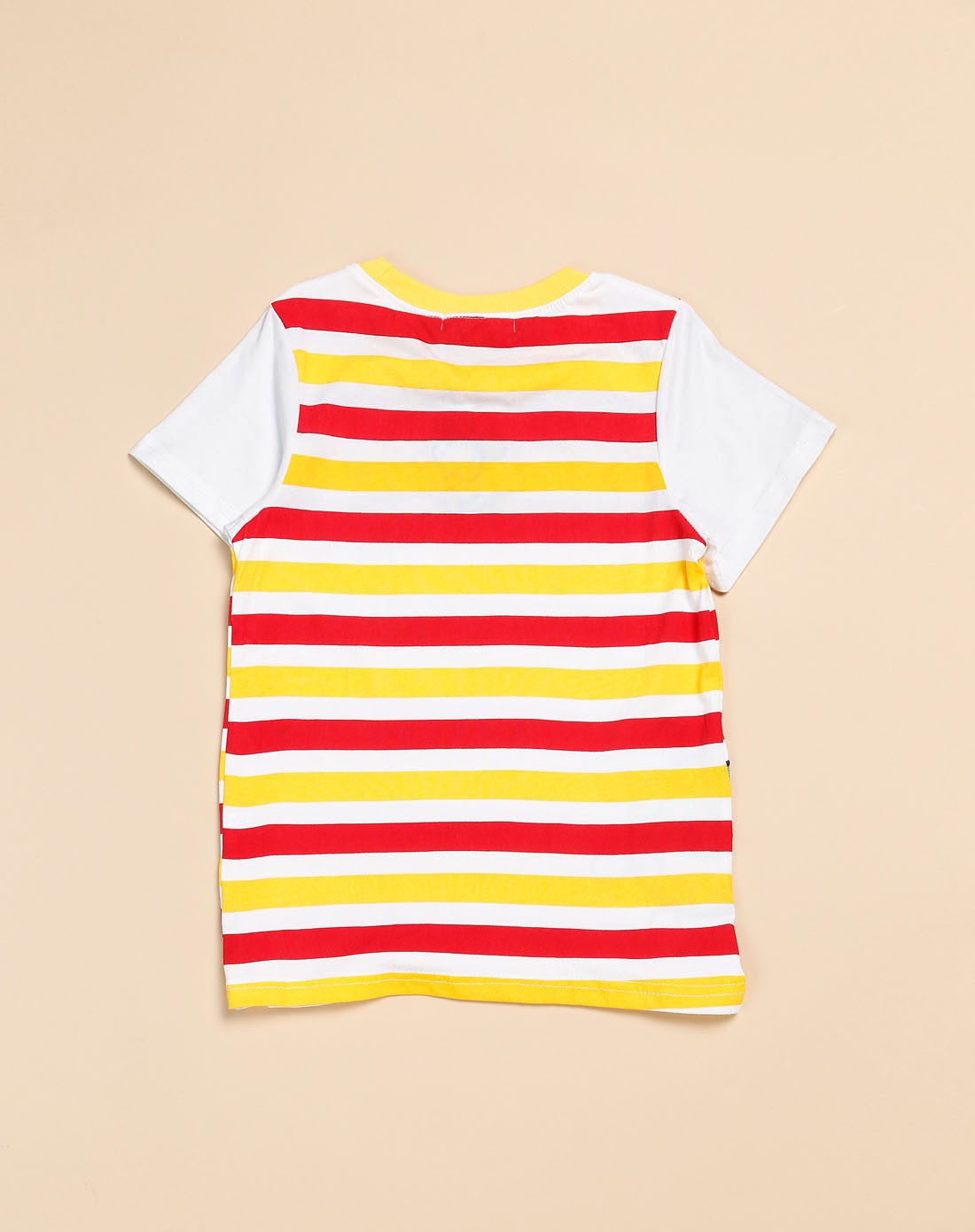 男童时尚红黄条纹短袖t恤